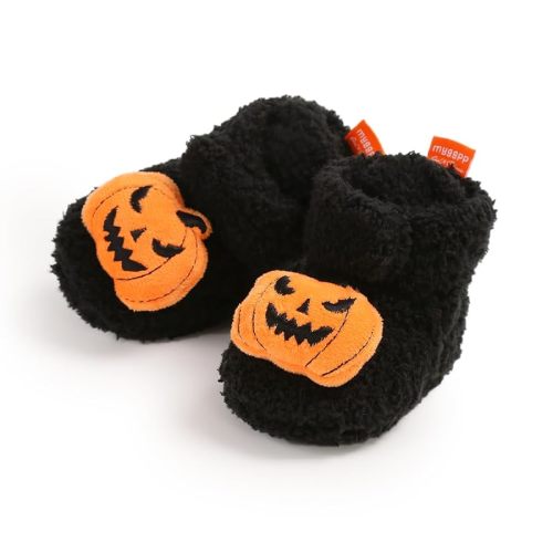 Ohwawadi Infant Baby Boys Girls Slippers Cozy Fleece Booties Soft Bottom Warm Cartoon Socks Newborn Crib Shoes