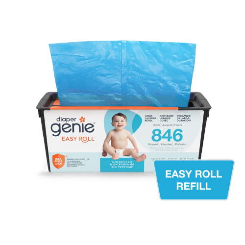 Diaper Genie Diaper Pail Easy Roll Refill with 18 Bags, Holds up to 846 Newborn Diapers