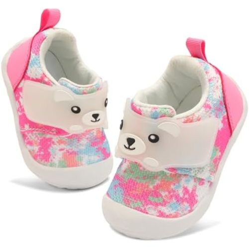 FEETCITY Baby Walking Shoes Wide Baby Shoes Boys Girls Infant Sneakers Crib Shoes Breathable Toddler Barefoot Shoes Slip On Shoes