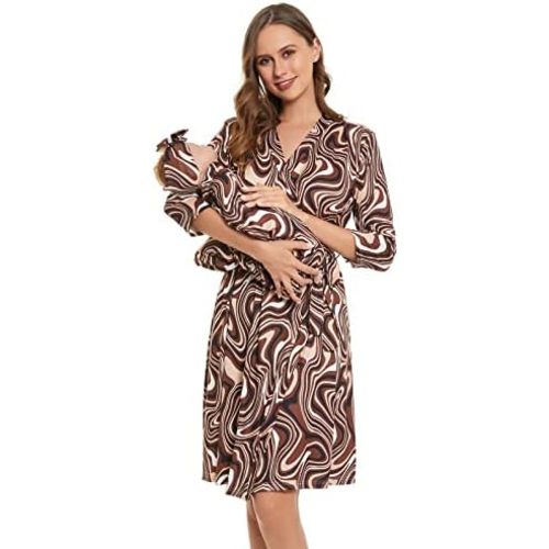 Mommy Robe for Maternity and Receiving Blanket Set ,Matching Mommy Robe