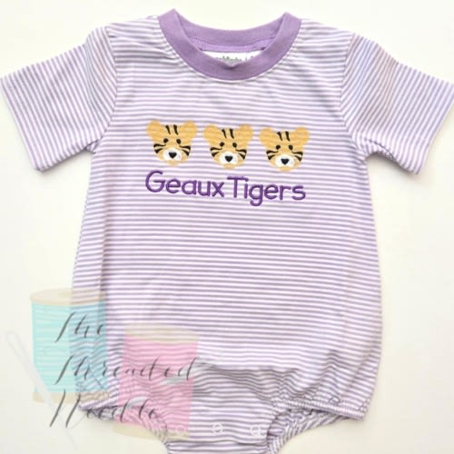 Baby Boy Bubble - Purple Stripe Bubble - Tigers Bubble - Baby Boy Outfit - Baby Shower Gift