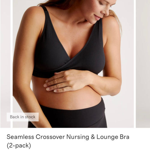 Seamless Crossover Nursing & Lounge Bra (2-pack) in Black
