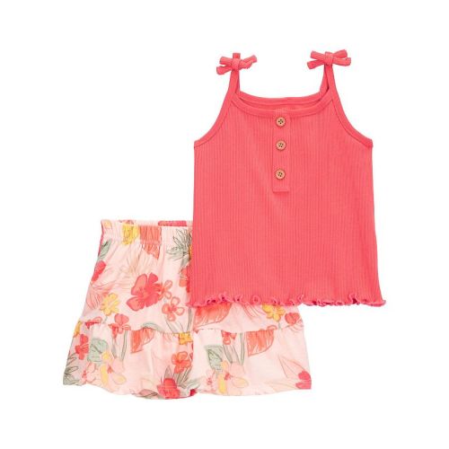 Baby Girl Carter's 2-pc. Ribbed Tank Top & Floral Skort Set - size 3 months