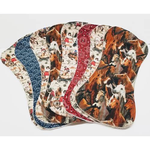 Burp Cloths-Cowgirl-Horse-Handmade Burp Cloths-Baby Shower Gift-New Baby-Shower Gift-Barrel Racer-Bronco- Rodeo-Qty of 1