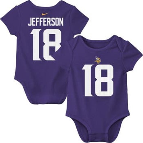 Newborn & Infant Nike Justin Jefferson Purple Minnesota Vikings Player Name & Number Bodysuit, 0-3M
