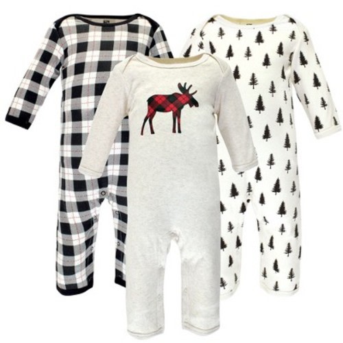 Hudson Baby Infant Boy Cotton Coveralls, Moose, 0-3 Months