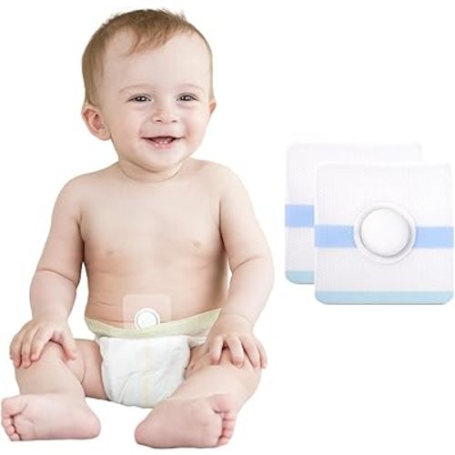 Baby Belly Navel Patches(15 Pieces), Hernia Patch,Belly Button Shaper with Waterproof Cotton Pads,Umbilical Hernia Belt Baby,Baby Belly Button wrap 8×8cm