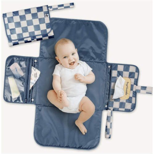 Tiny Twinkle Portable/Foldable Waterproof Diaper Changing Pad with Smart Wipes Pocket