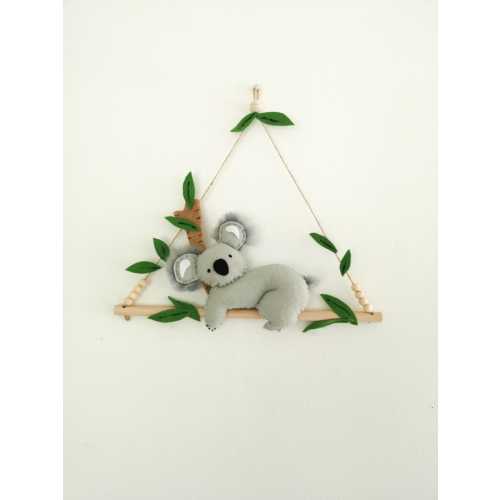 Koala nursery decor, koala wall hanging, safari nursery decor, baby shower gift, felt koala, Australian nursery.