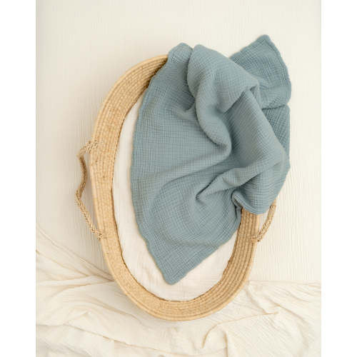 Essential Baby Blanket | Organic Cotton Gauze | Willaby – willaby- color: tide