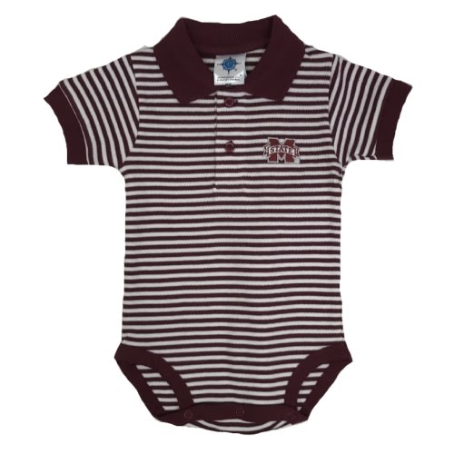 Infant Boys Striped Polo Onesie Mississippi State · The Lodge Online