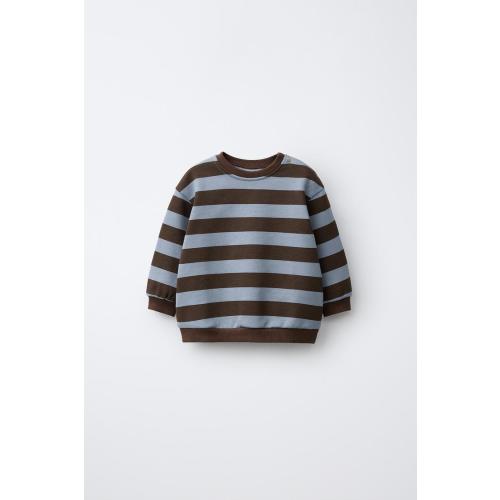 STRIPED SWEATSHIRT - Light blue | ZARA United States