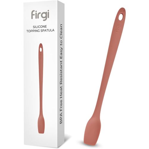 Platinum Silicone Topping Spatula for Cooking – BPA Free Heat Resistant Cooking Utensils for Non Stick Pans – One-Piece Spoonula for Baking, Mixing & More – Kitchen Scraper 10.7” IndiePink