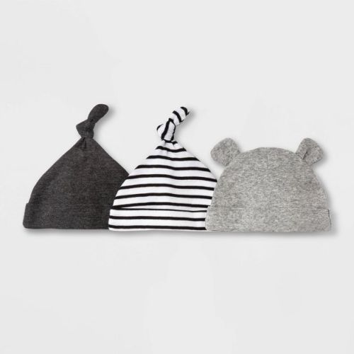 Baby 3pk Basic Hat - Cloud Island™ Black