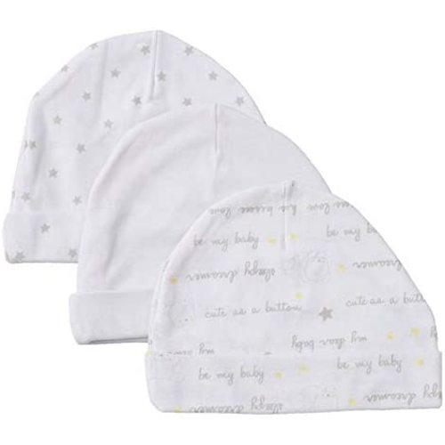 Newborn Baby Soft Cotton Organic Cap and Mitten Set Sunny Hats for Hospital Baby Boy and Girl(0-6 Months)