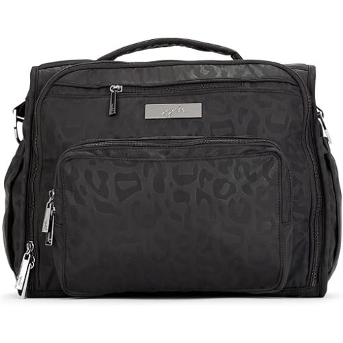 JuJuBe Diaper Bag, Travel Backpack and Large Tote with Portable Changing Pad, Stroller Hooks & Pockets for Baby Bottles, Diapers, Pacifier, Snacks, and Daily Essentials, BFF - Black Catwalk