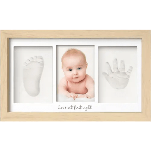 KeaBabies Baby Hand and Footprint Kit, Clay Keepsake Frame (Ash Wood)