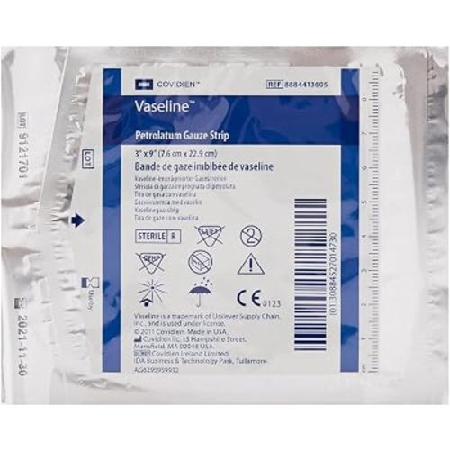 COVIDIEN Vaseline Petroleum Gauze Strip, 3 X 9 Inch | 1 Count
