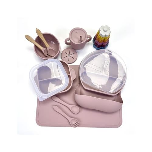 Davis Wellness Silicone Baby Feeding Set – 2 Color Options (Pink)