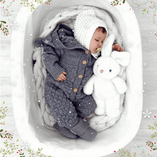 Baby Knitted Romper With Ears – Cozy Nursery