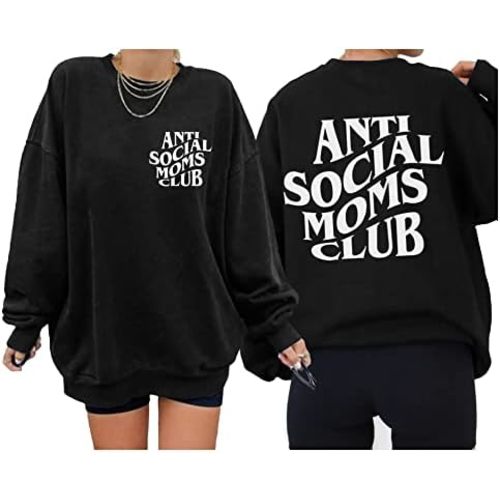 LOTUCY Crewneck Mama Sweatshirt Women Round Neck Casual Oversized Pullover Hoodies Long Sleeve Blouse Tops