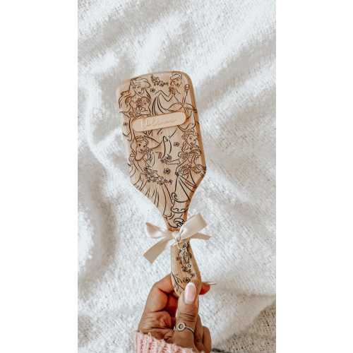 Personalised Disney Princess Wooden Bamboo Hair Brush