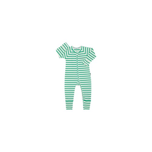 Bonds Coverall Wide Needle Rib Stripe Green | Baby Bunting AU