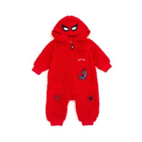 Baby Boys Spider-Man Cozy Sherpa Zip Up Cosplay Coverall