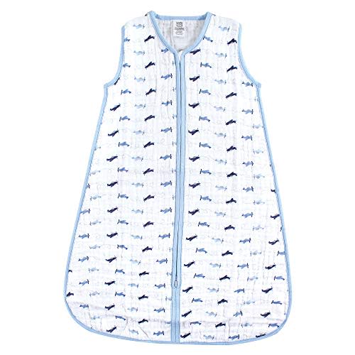 Luvable Friends Unisex Baby Sleeveless Muslin Cotton Sleeping Bag, Sack, Blanket, Airplanes Muslin, 18-24 Months