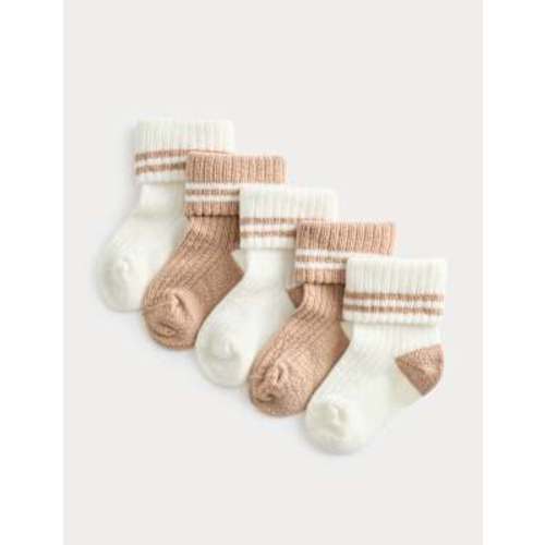 5 Pack Cotton Rich Striped Baby Socks (0-3 Yrs)