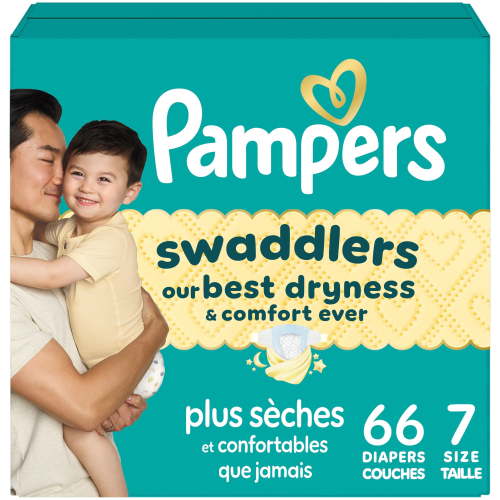 Pampers Swaddlers Diapers, Size S7 (26-50 lbs), Absorbent, Keeps Baby Dry and Comfortable, Skin Safe Disposable Baby Diaper - Walmart.ca