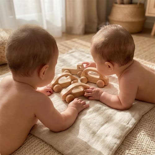 Handcrafted Wooden Toy Car | Natural Wood Baby Shower Present