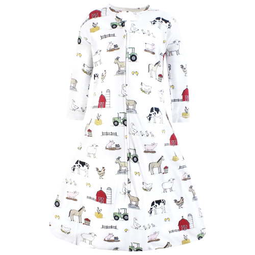 Hudson Baby Unisex Baby Long Sleeve Cotton Jersey Sleeping Bag, Farm, 6-12 Months