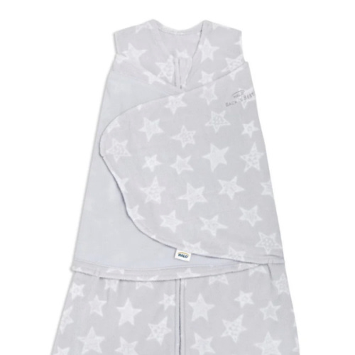 Gray Stars Newborn Micro-Fleece Swaddle | HALO