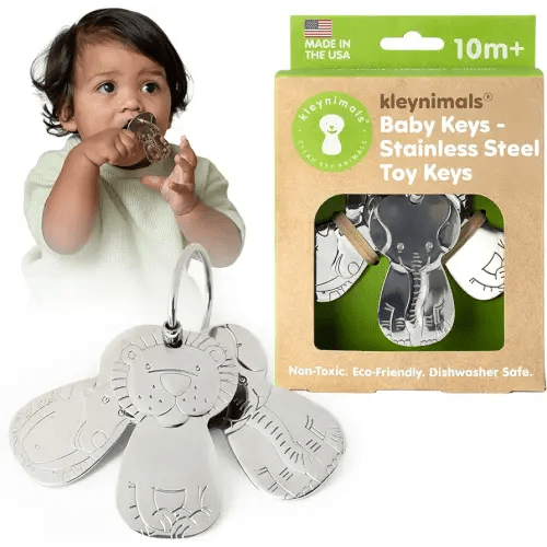 Kleynimals – Original Stainless Steel Toy Keys for Babies – Made in USA, Heirloom Quality, Safe, Non-Toxic, BPA-Free – Ideal for Sensory Play & Early Development - Mom Owned & Invented