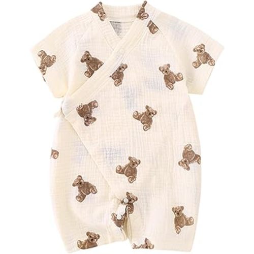 BINIDUCKLING Baby Kimono Cotton Muslin Outfit Clothes Newborn - 24 Months