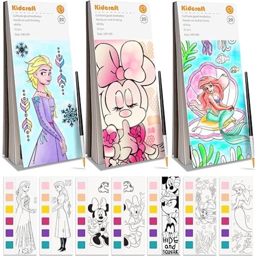 Paint with Water Coloring Books for Kids - 3 Pack, Pocket Mess Free Watercolor Painting Kit, Water Color Paint Set Arts and Crafts Gift for Girls Ages 4 5 6 7 8+, Travel Activity Toy