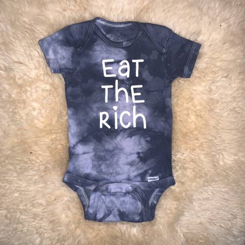 Eat the Rich Baby Onesies® by 101 Damnations Shop - Rude Funny Gothic Bodysuit, Unisex Girl Boy Infant Newborn Toddler Shower Gift
