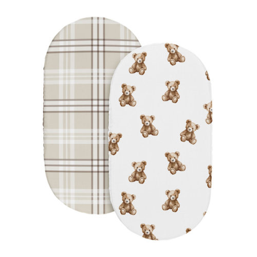 Sweet Jojo Designs Boho Teddy Bear & Plaid 2 Pack Baby Bassinet Fitted Sheets by Sweet Jojo Designs | Wayfair