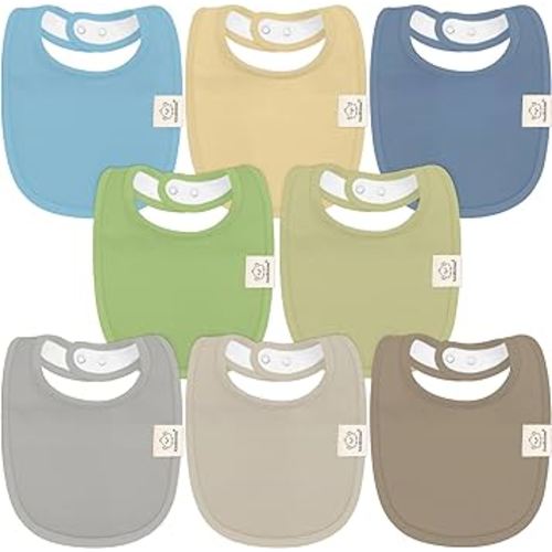 8-Pack Organic Baby Bibs for Boys, Girls - Soft Cotton Drooling and Teething Baby Bibs, Baby Girl Bibs, Baby Boy Bibs, Baby Drool Bibs for Baby Girl, Boy, Newborn Infant Bibs(Icelandic)