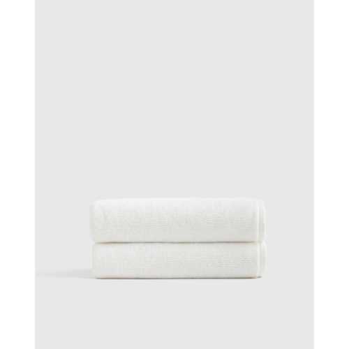 Turkish Ribbed Quick Dry Bath Towel (Set of 2) in White