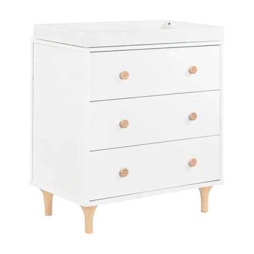 Lolly 3-Drawer Changer Dresser with Removable Changing Tray in White & | Over The Moon