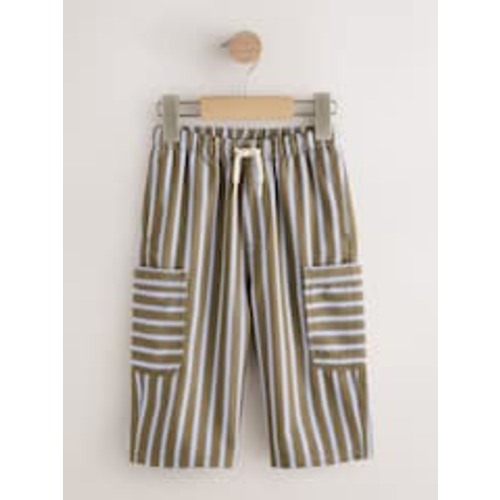 Khaki/Blue Stripe Side Pocket Wide Trousers from Next USA (12-18m)