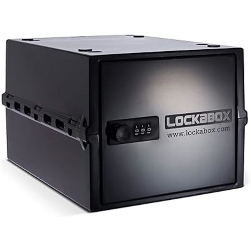 Lockabox One™ 10L Lockable Storage Box and Lock Box with Code (Jet)