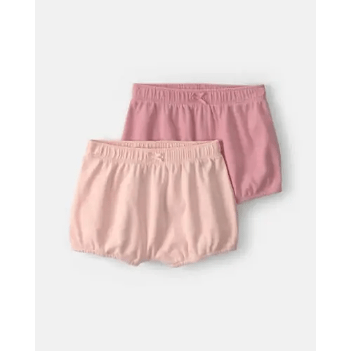 Baby Girl 2-Pack Cotton Shorts - Pink | Carter's