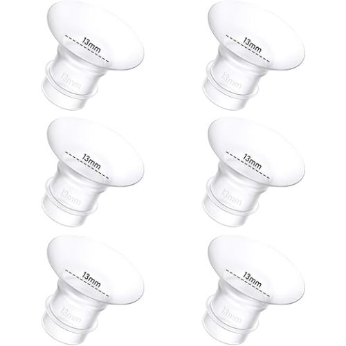 6Pcs Breast Pump Flange Insert 13mm Compatible with Momcozy/Spectra/Medela/eufy/Elvie/Lansinoh/Paruu P10 Breast Pump, Fit for Momcozy M5/M9/M6/V2 Pro/V2 pro/S12 Pro/eufy E10 S1 S1 Pro, 24mm Flange