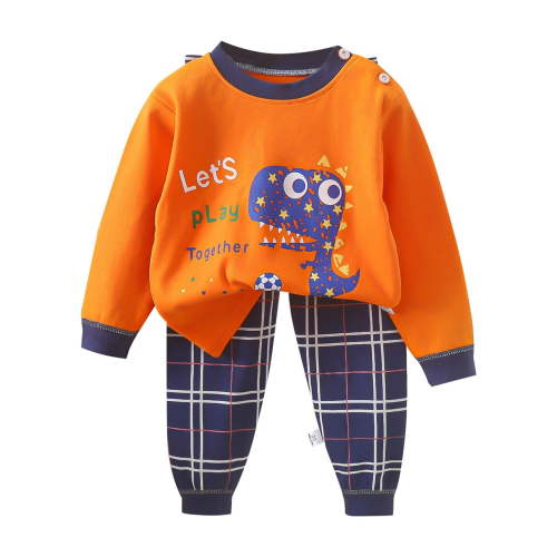 RYTAYY Infant Boys Outfit Sets 2-Pack Cute Print Long Sleeve Round Neck Top and Elastic Pants Pajama Set Comfortable Sleepwear Casual Daily Wear Fun & Vibrant Designs