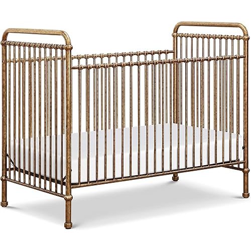 NAMESAKE Abigail 3-in-1 Convertible Baby Crib (Gold) - GREENGUARD Gold Certified - Convertible Crib to Toddler Bed and Daybed - Baby Bed w/ 4 Adjustable Heights - Vintage Baby Crib Convertible