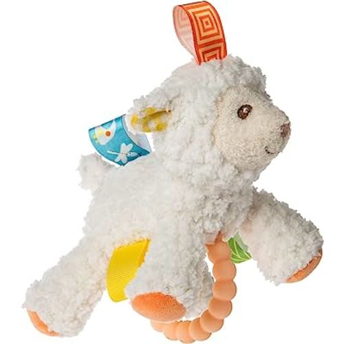 Taggies Teether Baby Rattle Soft Toy, 5-Inches, Sherbet Lamb,1.0Count