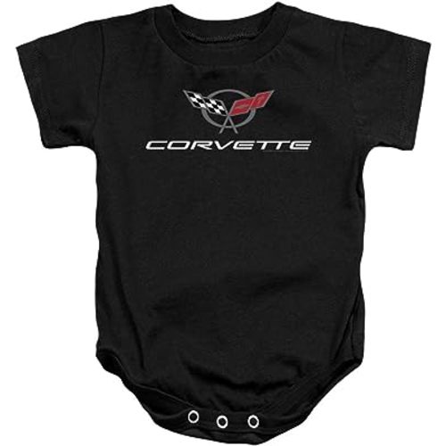 Chevy Corvette Modern Emblem Unisex Baby Snapsuit Black Lg (18 Mos)